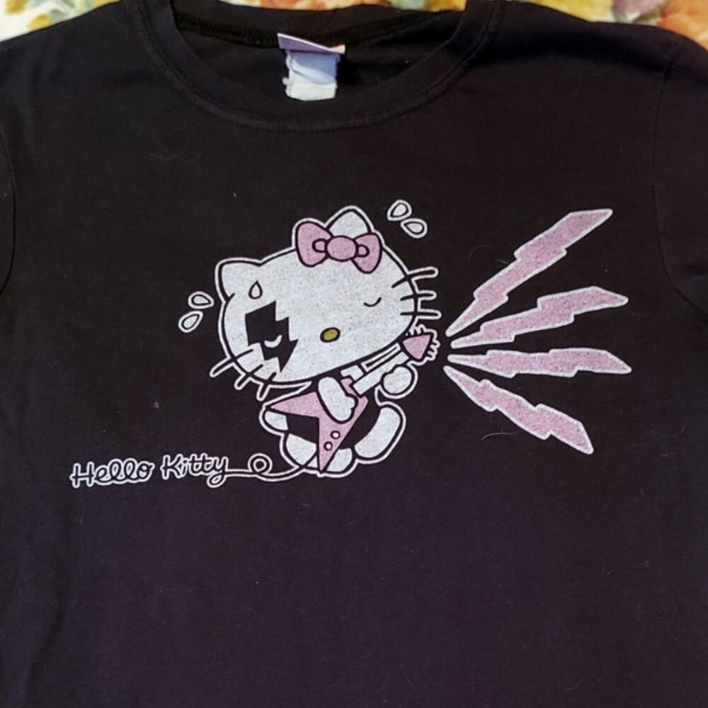 Vintage Hello Kitty HK Black Tee Shirt Size M